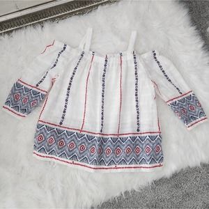 SONOMA Embroidered Bohemian Cold Shoulder Blouse size Large. New.